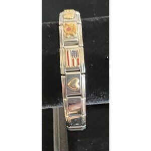Stainless Steel 14 Kt Gold Charm Bracelet Jay-Aimee